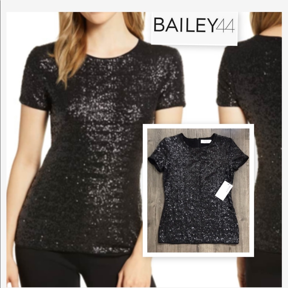 🆕Bailey 44 Black Sequined Top